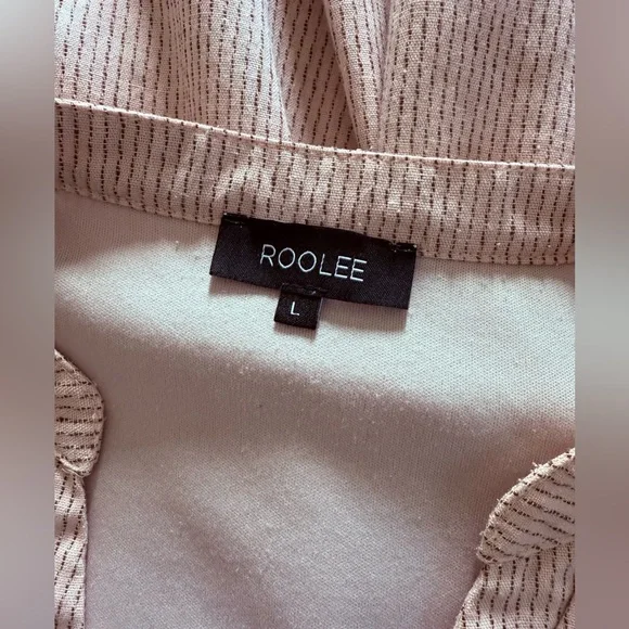 Roolee pink w/ brown stripes button down dress - Picture 2 of 2